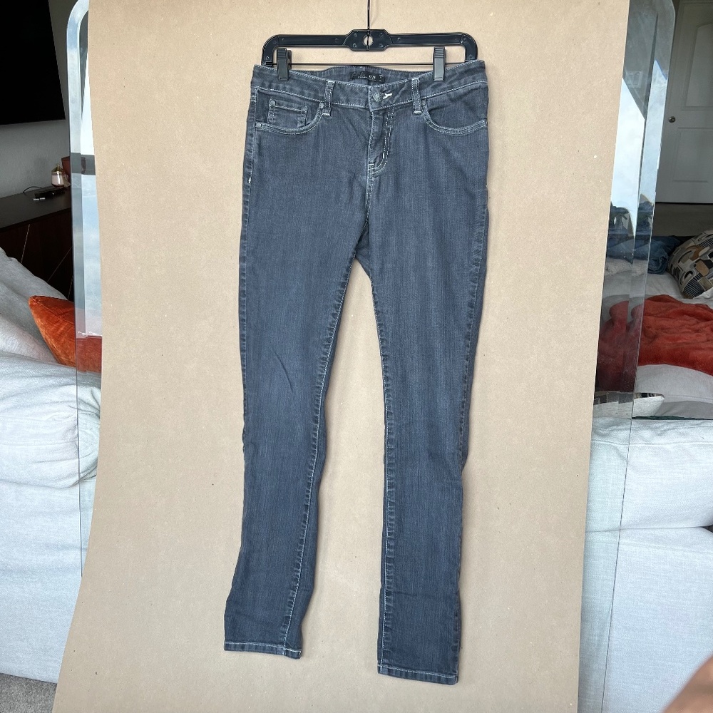 Prana Grey / Charcoal Stretch Denim Mid-Rise Jeans 28 Regular Size 6